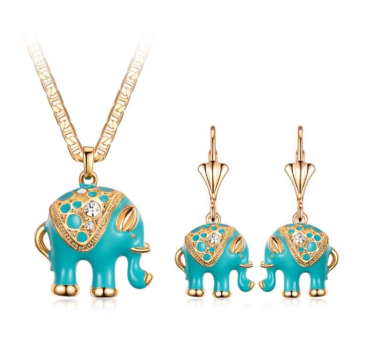 18K Gold Plated Lucky Elephant Set