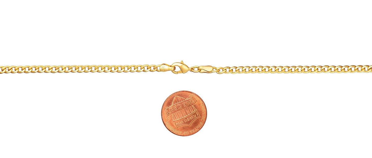 18K Gold Plated 4mm Cuban Link Necklace
