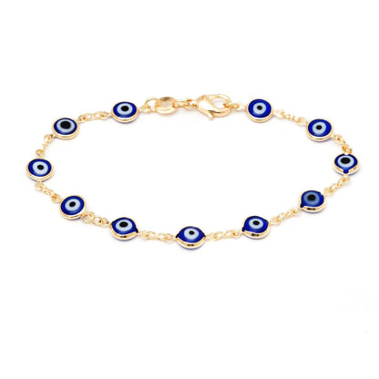 18K Gold Plated Multicolored Evil Eye Bracelet