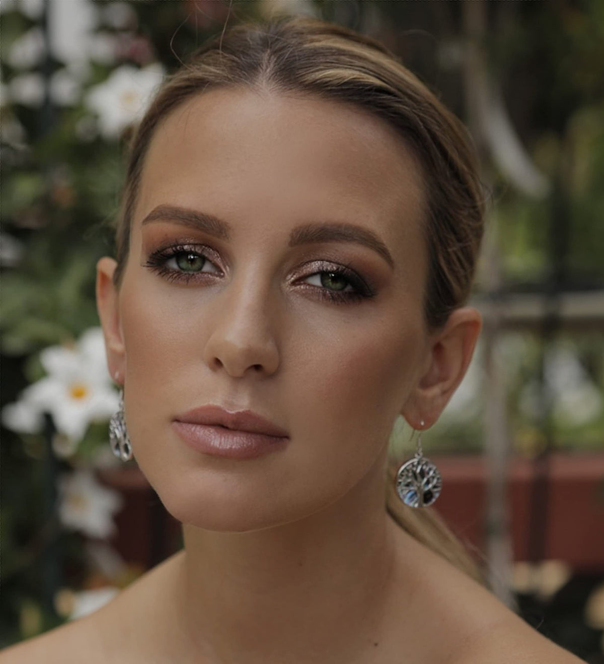 Midnight Abalone Tree of Life Drop Earrings