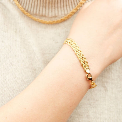 18K Gold Plated Herringbone Bracelet