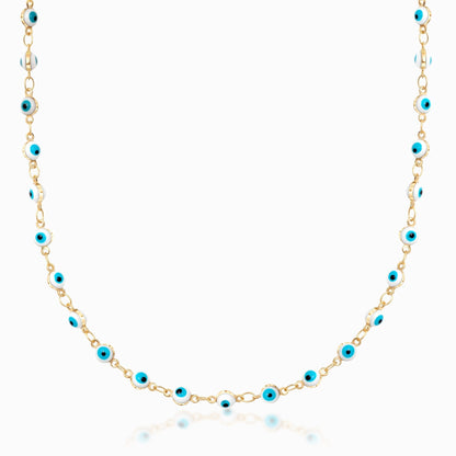 18k Gold Plated Mini Evil Eye Necklace