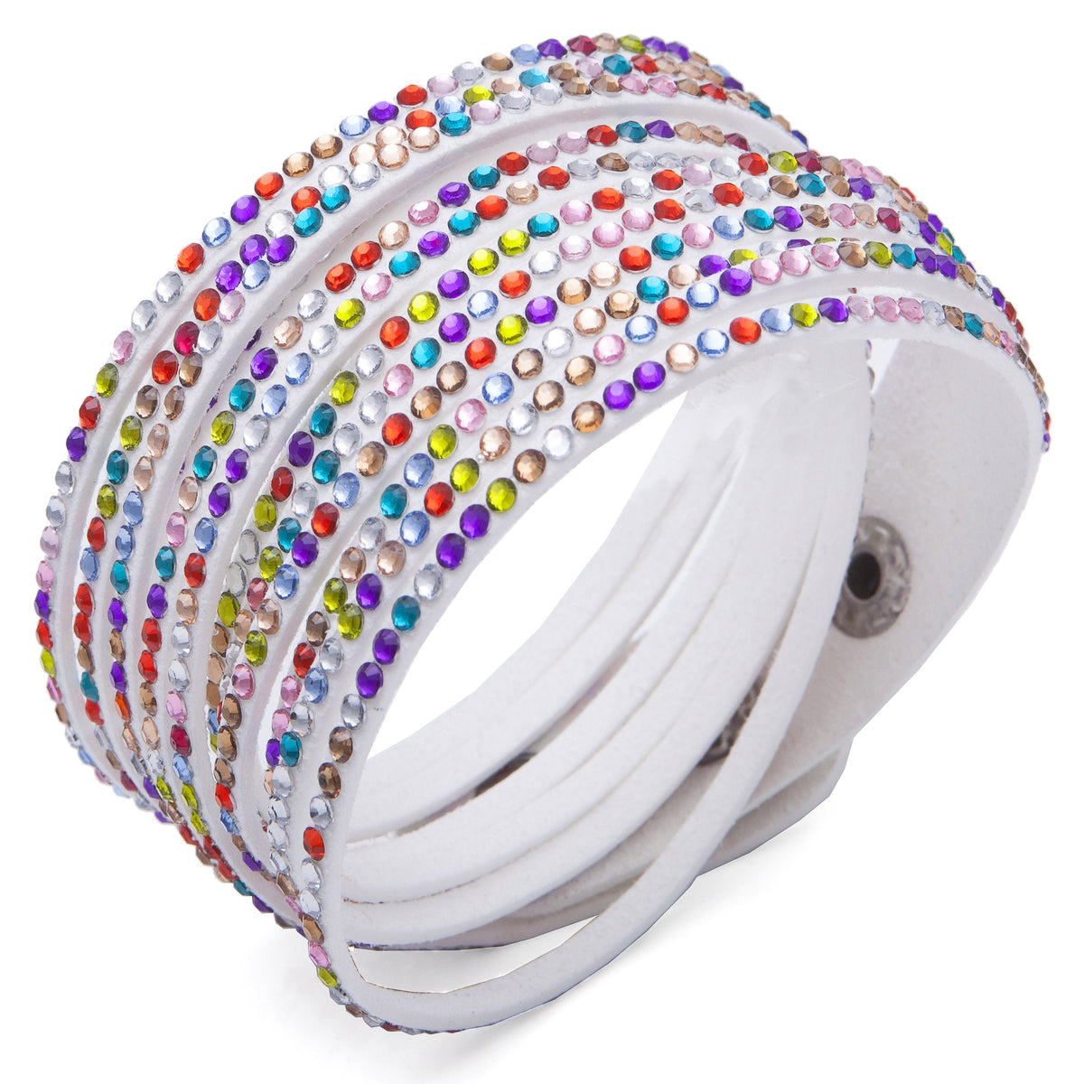 Austrian Crystalized Leather Wrap Bracelet