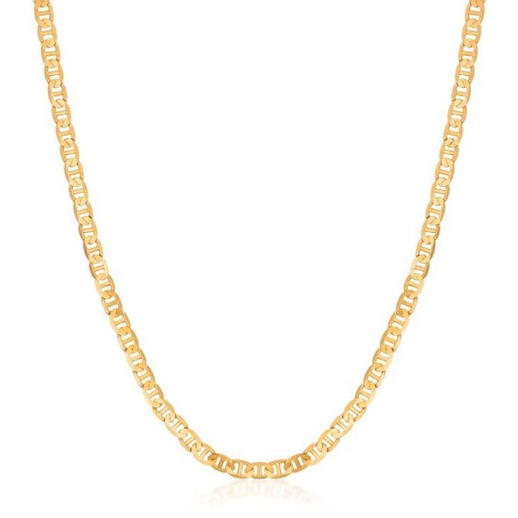 18K Gold Plated 4.5mm Flat Mariner Necklace
