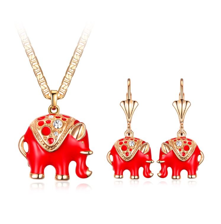 18K Gold Plated Lucky Elephant Set