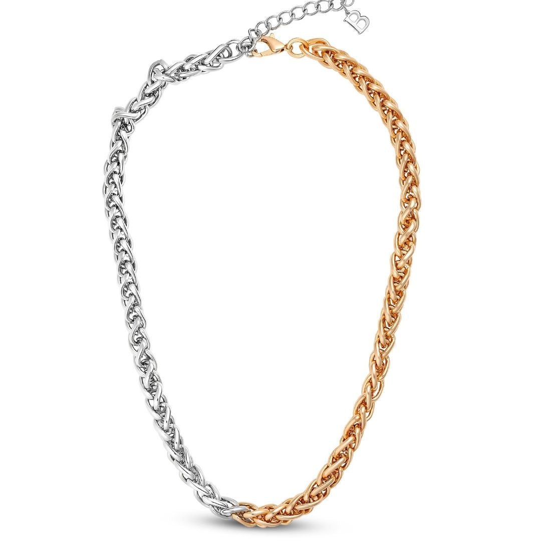 18K Gold Plated Two-Tone Franco Chain Necklace