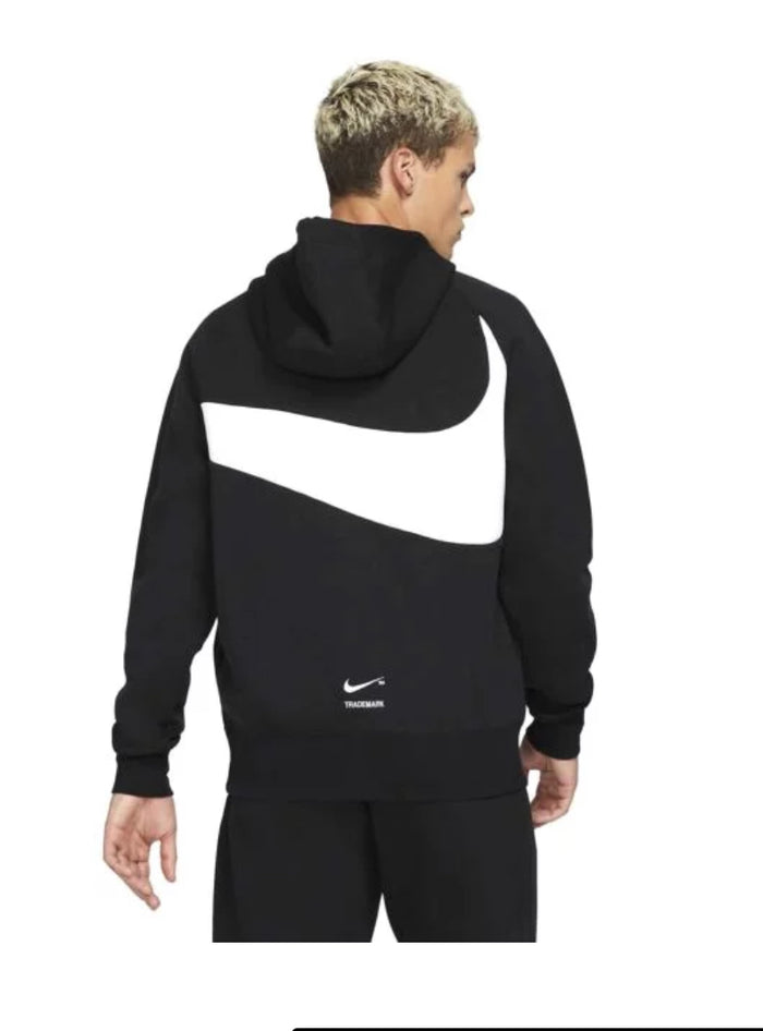 Men's Nike Black/White Sportswear Swoosh Tech Fleece Pullover Hoodie