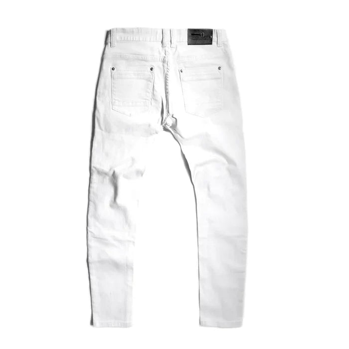 MEN'S COPPER RIVET JEAN WITH RIPS (WHITE)-913211