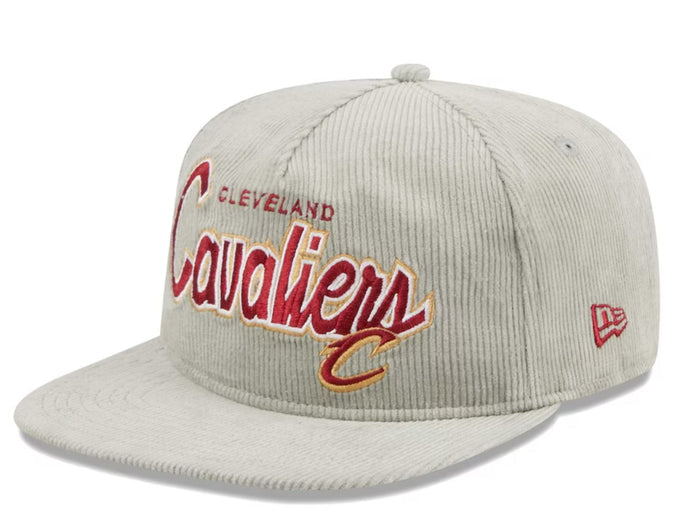NEW ERA CAP -Men's Cleveland Cavaliers New Era Gray The Golfer Corduroy 9FIFTY Snapback Hat