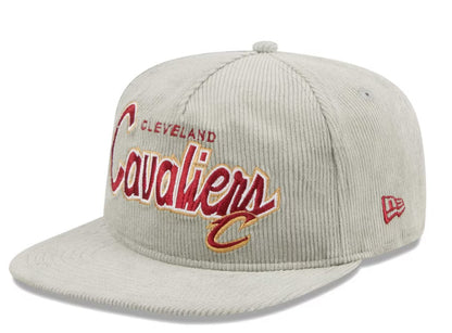 NEW ERA CAP -Men's Cleveland Cavaliers New Era Gray The Golfer Corduroy 9FIFTY Snapback Hat