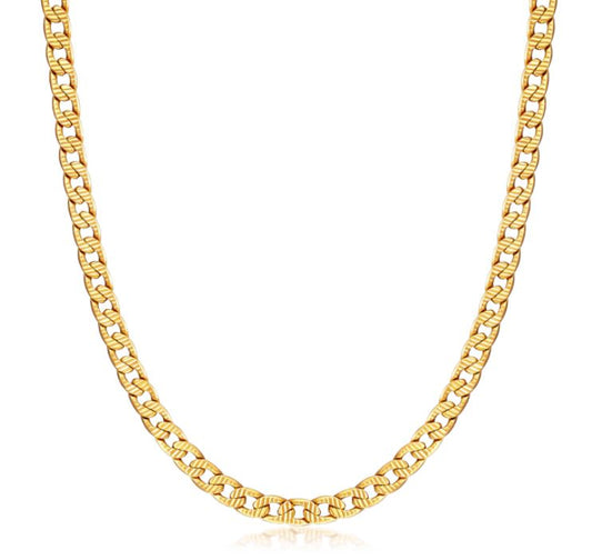 18K Gold Plated Pave 5mm Cuban Link Necklace