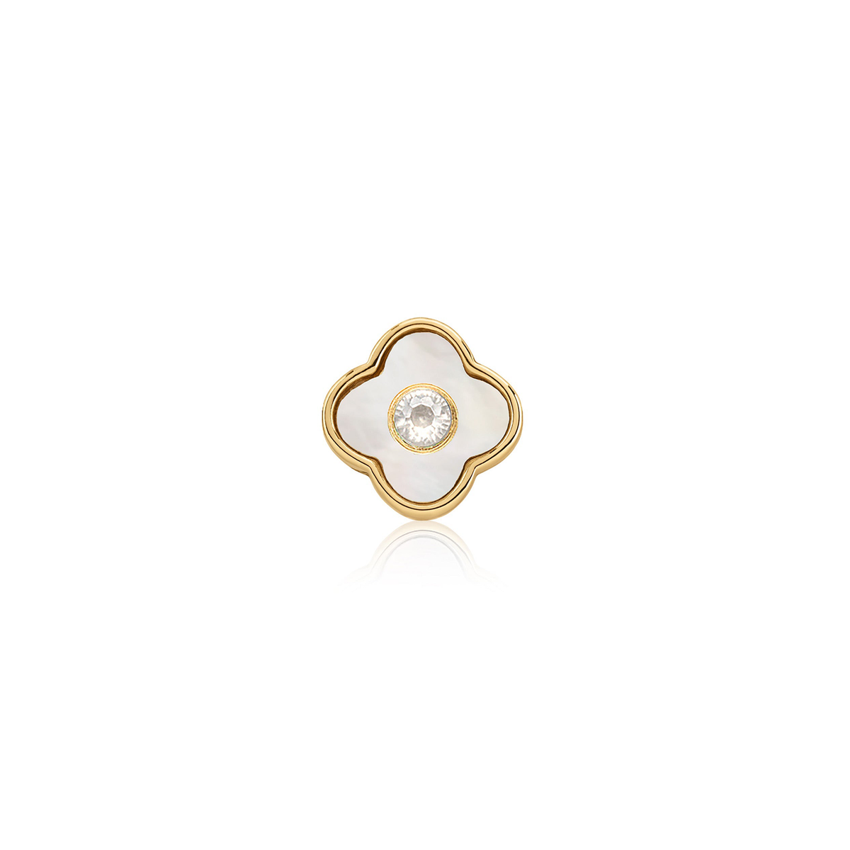 Pearl Clover Charms (Gold) - Birthstones