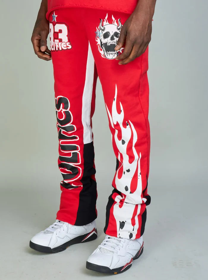 Politics Sweatpants - Stockten - Red, Black And White - 703