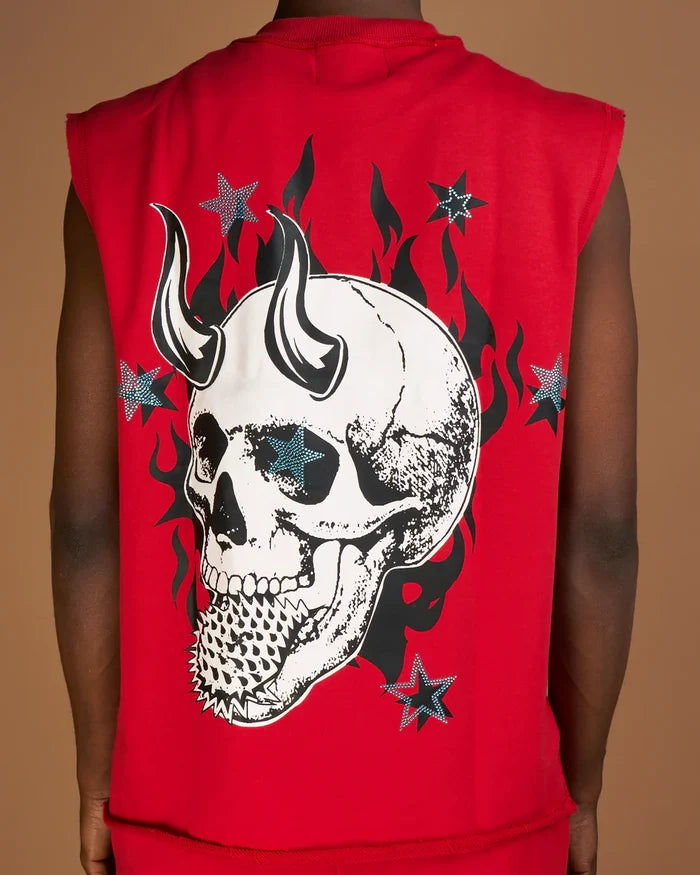 Politics Tank Top - Stockten - Red, White And Black - 093