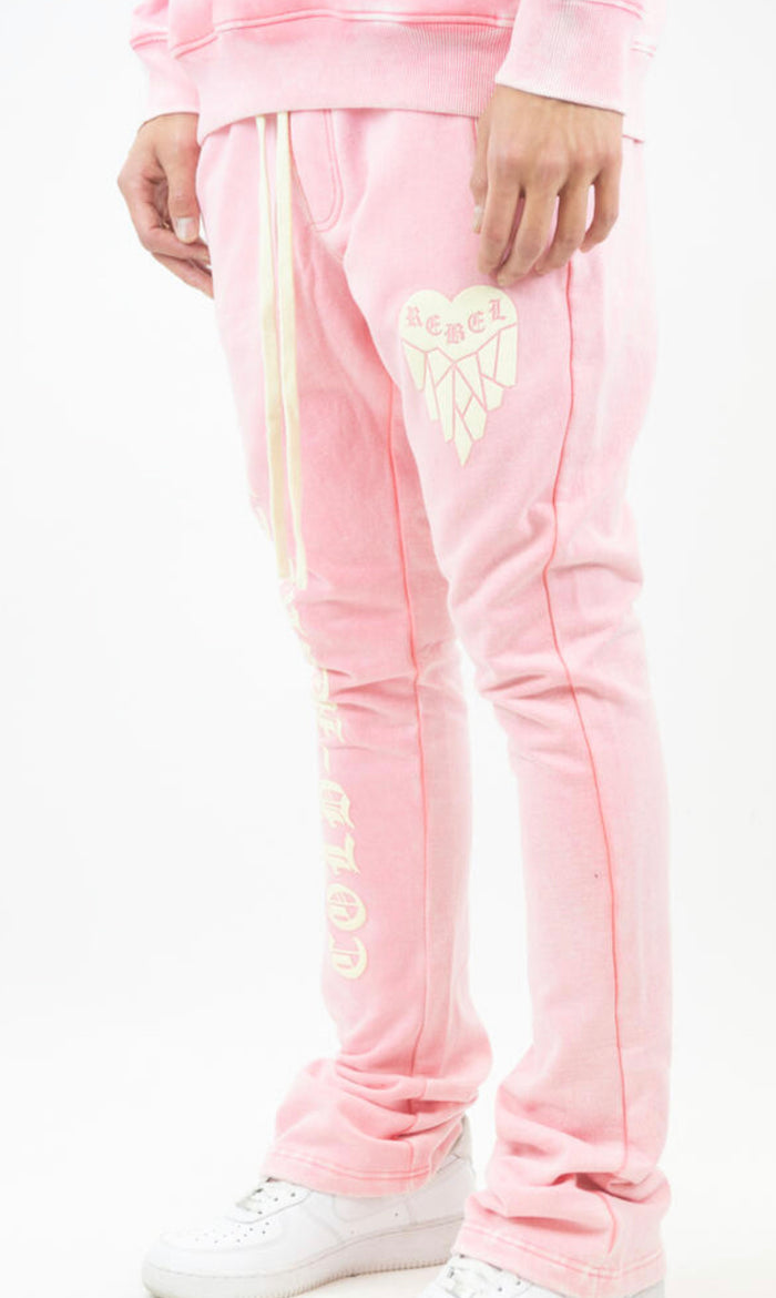 Rebel Minds -COLD HEARTED STACKED FLEECE PANTS 132-424
