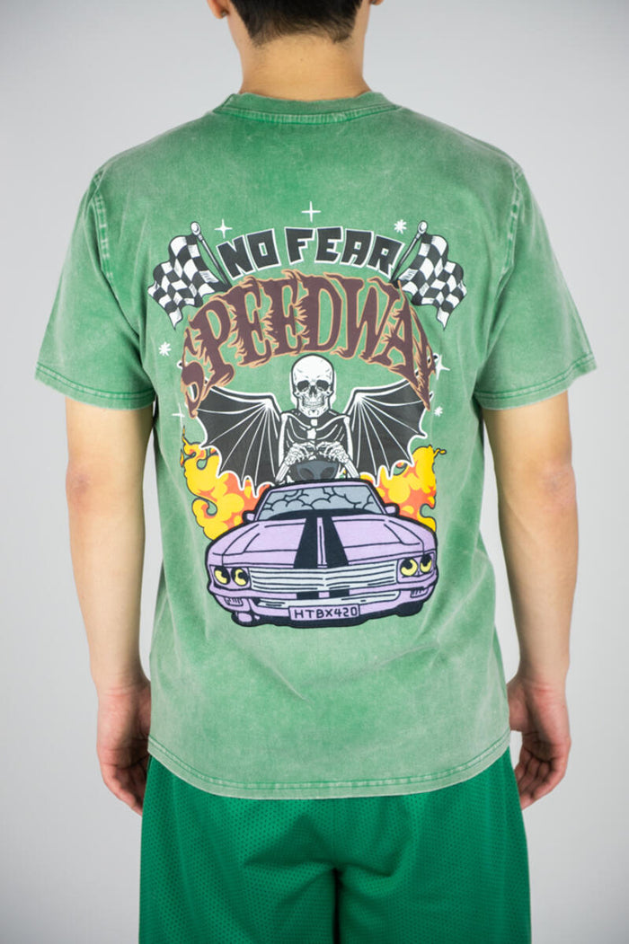 REBEL MINDS-ACID WASHED SPEEDWAY TEE-141-145