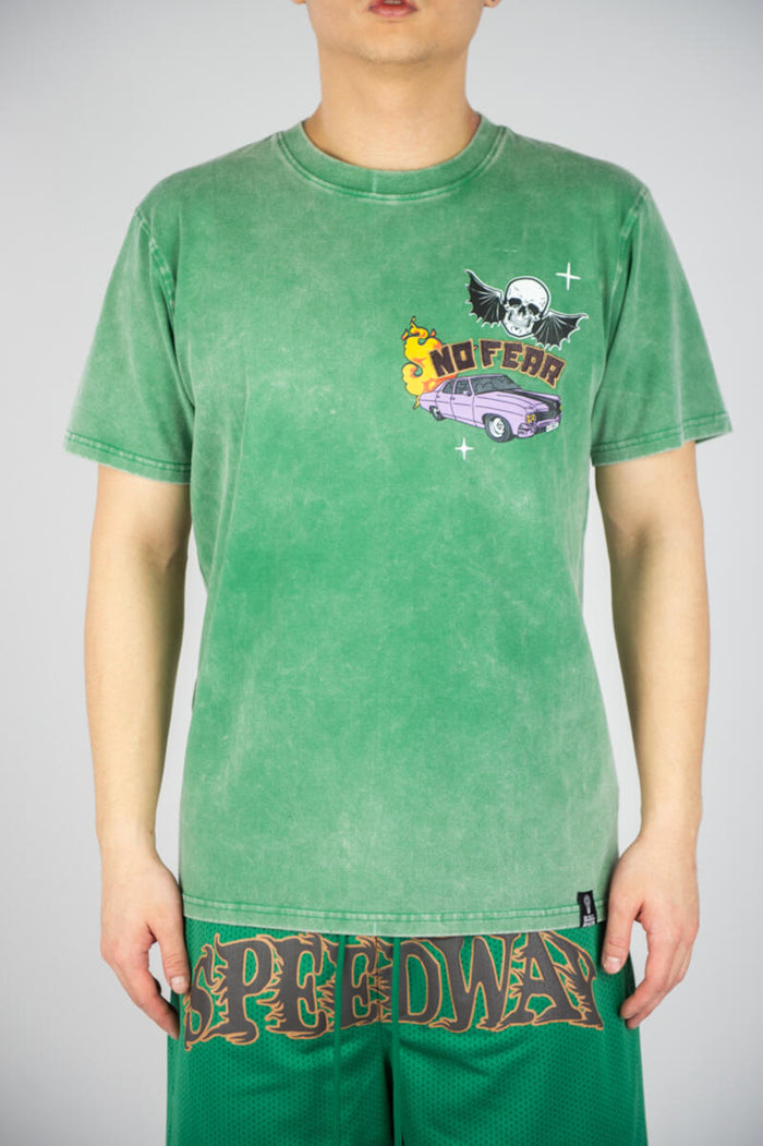 REBEL MINDS-ACID WASHED SPEEDWAY TEE-141-145