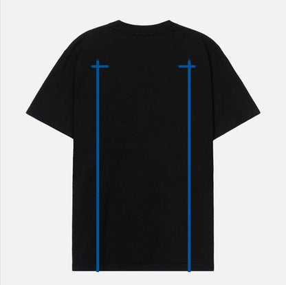 RTA-LIAM TEE | BLACK BLUE DOUBLE CROSS