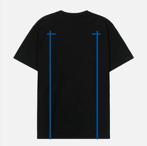 RTA-LIAM TEE | BLACK BLUE DOUBLE CROSS