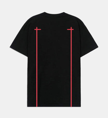 RTA-LIAM TEE | BLACK RED DOUBLE CROSS