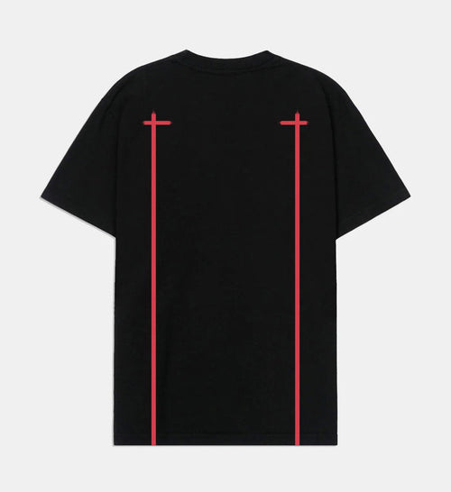 RTA-LIAM TEE | BLACK RED DOUBLE CROSS