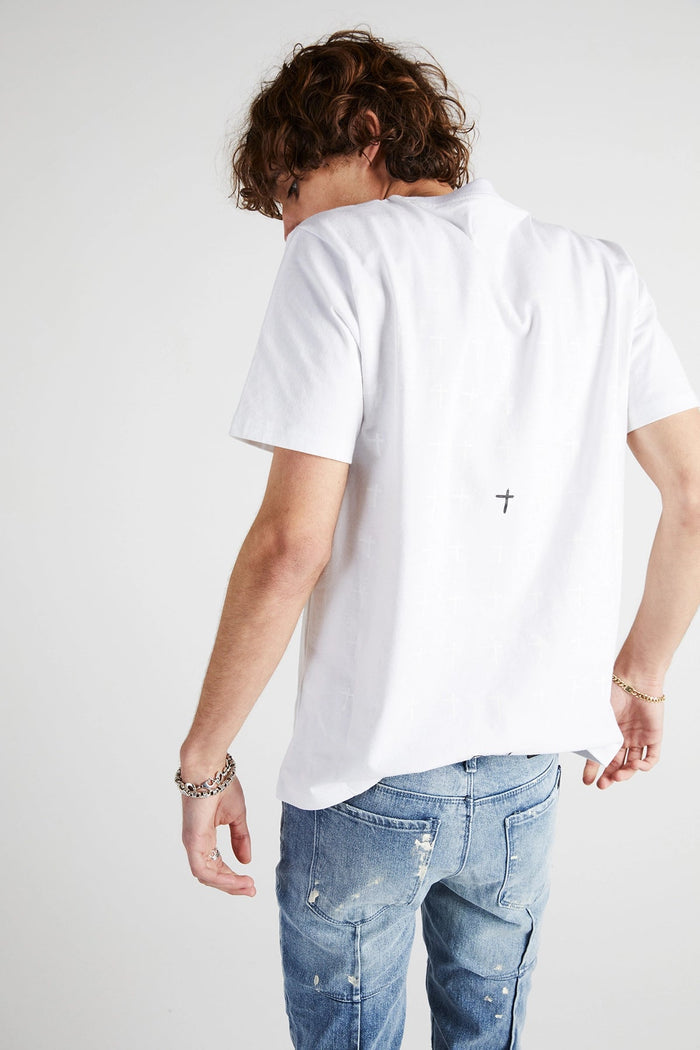 RTA LIAM TEE | WHITE R.I.P. CROSS