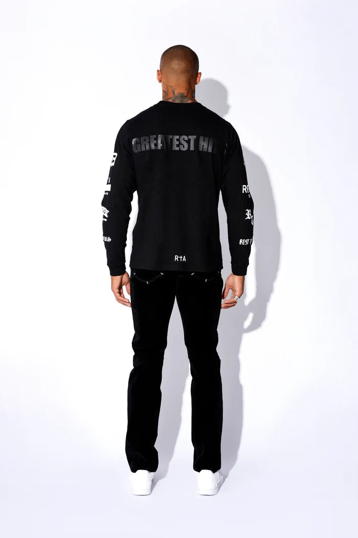 RTA-LONG SLEEVE TEE | BLACK GREATEST HITS-MU23K621-T1788BLKGT