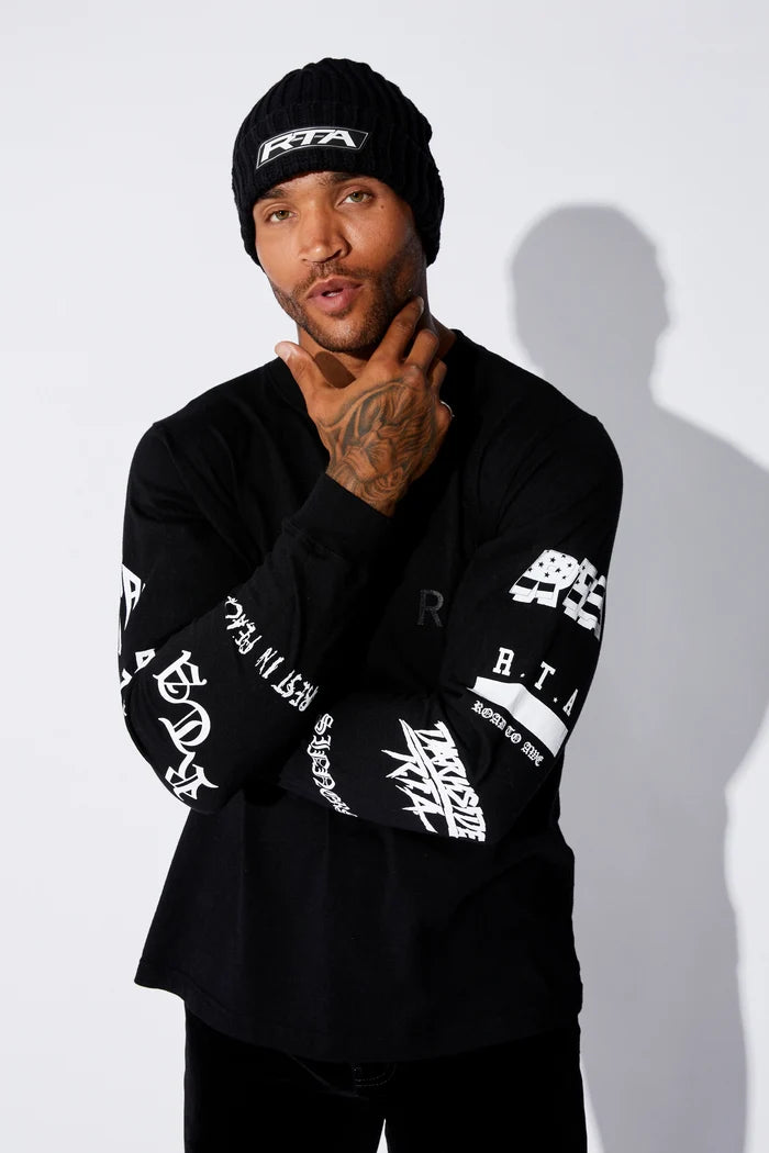 RTA-LONG SLEEVE TEE | BLACK GREATEST HITS-MU23K621-T1788BLKGT