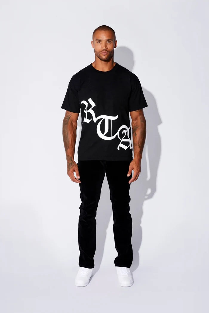 RTA-SHORT SLEEVE TEE | BLACK WHITE OLD ENGLISH-MU23K621-T1786BKWRO