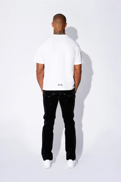 RTA-SHORT SLEEVE TEE | WHITE BLACK OLD ENGLISH-MU23K621-T1786BKWRO