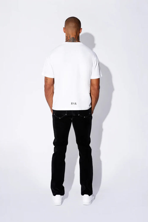 RTA-SHORT SLEEVE TEE | WHITE BLACK OLD ENGLISH-MU23K621-T1786BKWRO