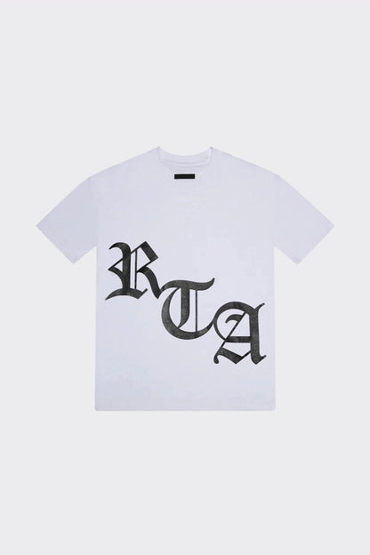RTA-SHORT SLEEVE TEE | WHITE BLACK OLD ENGLISH-MU23K621-T1786BKWRO