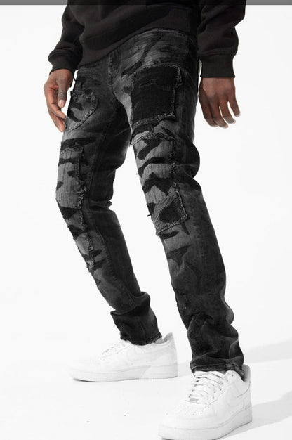 SEAN - RECONSTRUCTED DENIM (BLACK SHADOW) -JS1166