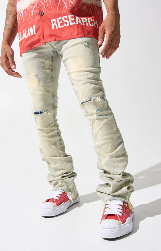 SERENDE-"SULFUR" STACKED JEANS