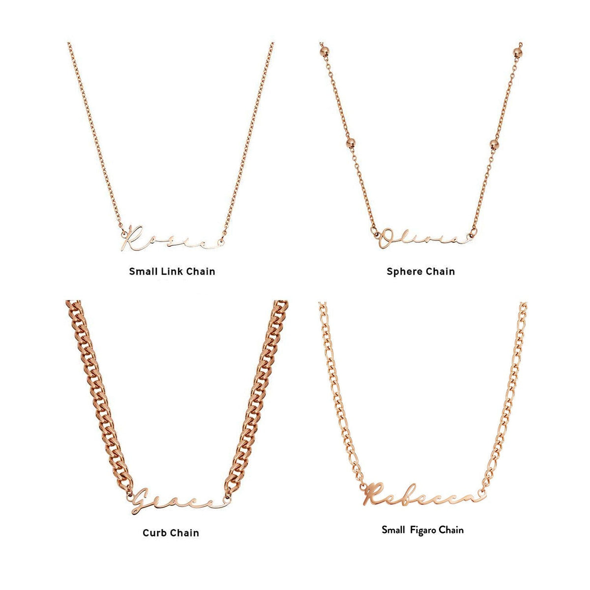 Signature Name Necklace (Rose Gold)