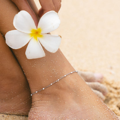 White Beaded Anklet