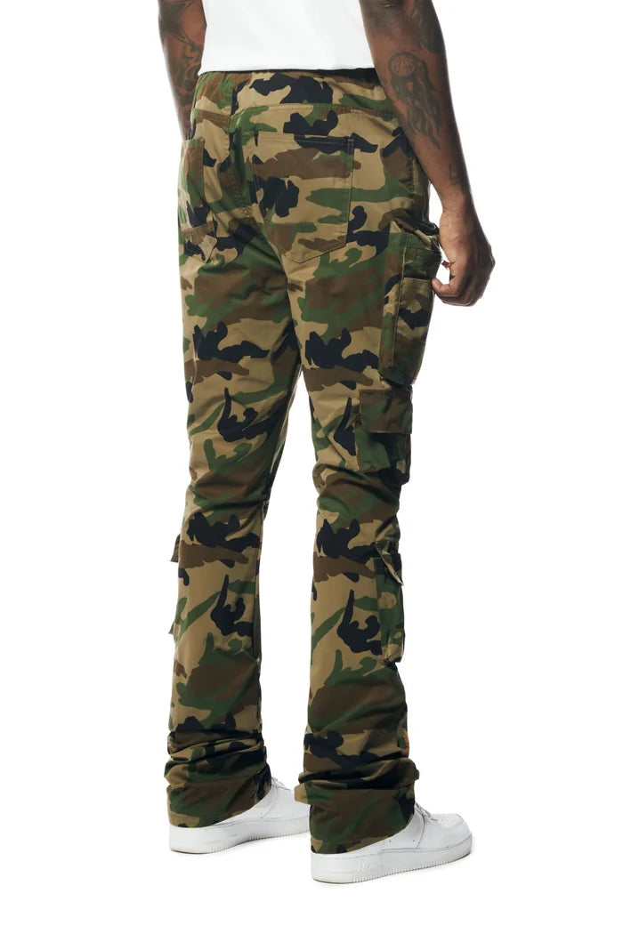 Stacked Windbreaker Utility Pants - Wood Camo-WP23586