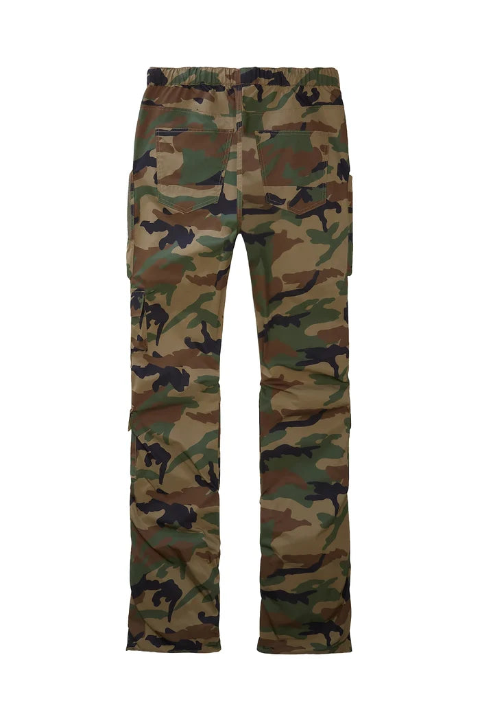 Stacked Windbreaker Utility Pants - Wood Camo-WP23586