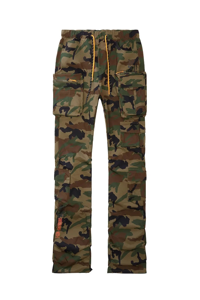 Stacked Windbreaker Utility Pants - Wood Camo-WP23586