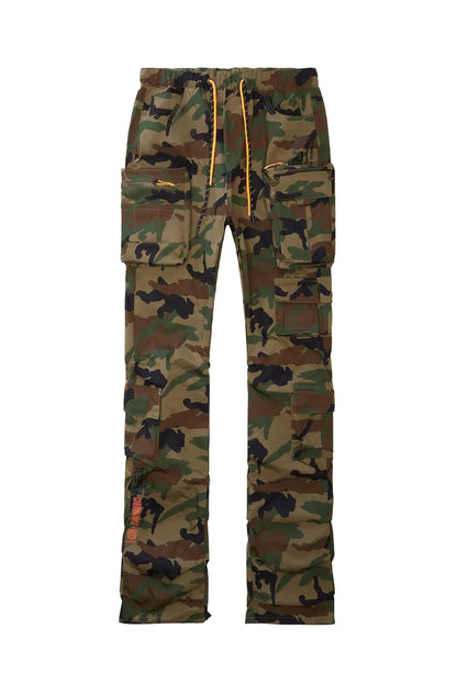 Stacked Windbreaker Utility Pants - Wood Camo-WP23586