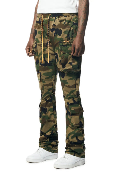 Stacked Windbreaker Utility Pants - Wood Camo-WP23586