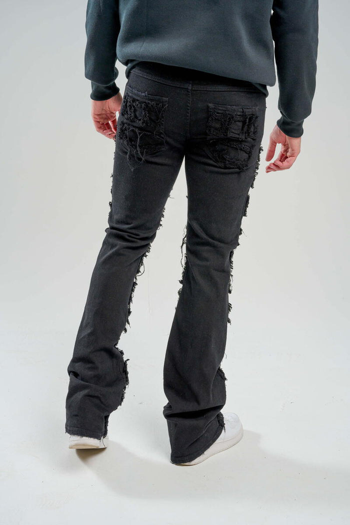 TAKER-PREMIUM STRETCH STACK PANTS WITH MULTI PATCH-T4057