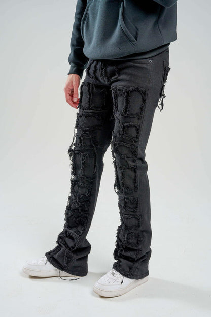 TAKER-PREMIUM STRETCH STACK PANTS WITH MULTI PATCH-T4057