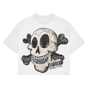 White “Pirate” Cropped Tee MIXED EMOTION